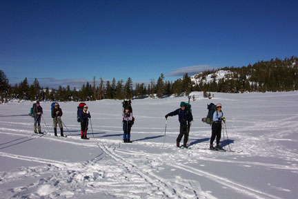 Image of skiers in Round Valley