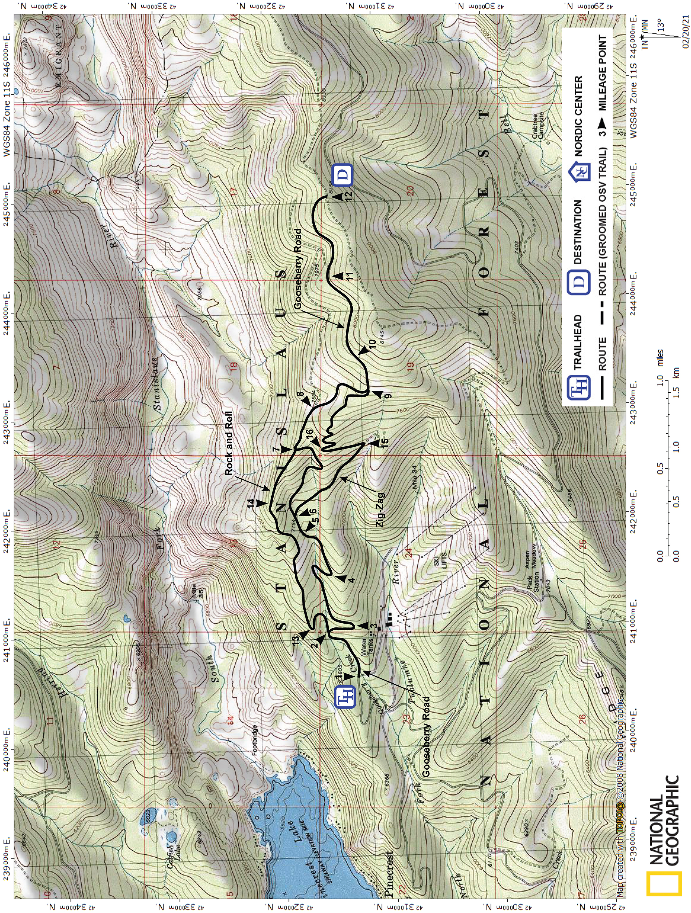Print version of map for tour